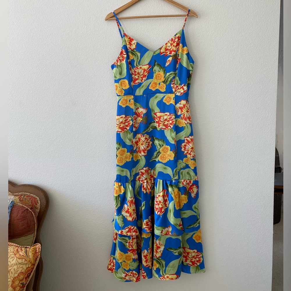 Fanco Bright Tropical Print Maxi Dress